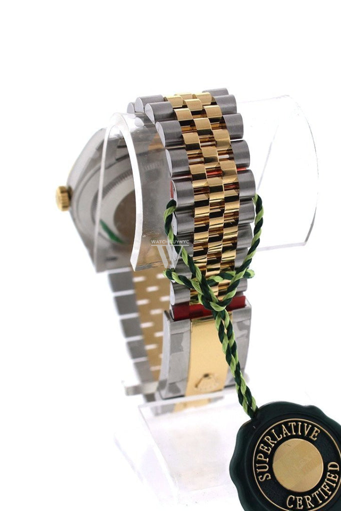 Rolex Datejust 41 Mother of Pearl Diamond Dial Fluted Bezel 18k Yellow Gold Jubilee Mens Watch 126333