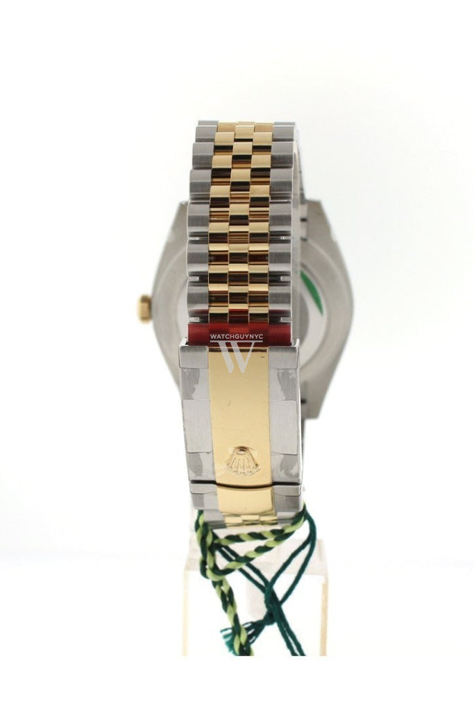 Rolex Datejust 41 Mother of Pearl Diamond Dial Fluted Bezel 18k Yellow Gold Jubilee Mens Watch 126333