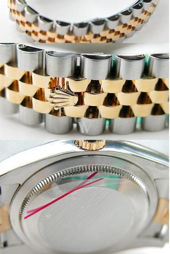 Rolex Datejust 36 Black Jubilee Roman Dial Fluted 18K Gold Two Tone Jubilee Watch 116233 Pre-owned