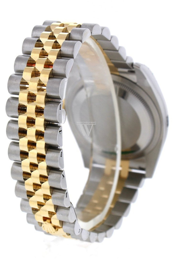 Rolex Datejust 36 White mother-of-pearl Roman Dial Fluted 18K Gold Two Tone Jubilee Watch 116233 Pre-owned