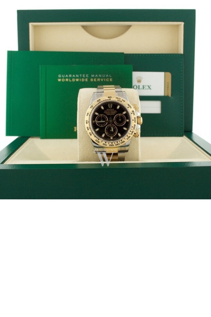 Rolex Cosmograph Daytona Black Dial Gold and Steel Men's Watch 116503