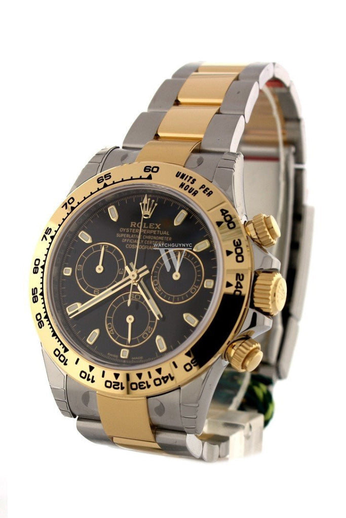 Rolex Cosmograph Daytona Black Dial Gold and Steel Men's Watch 116503
