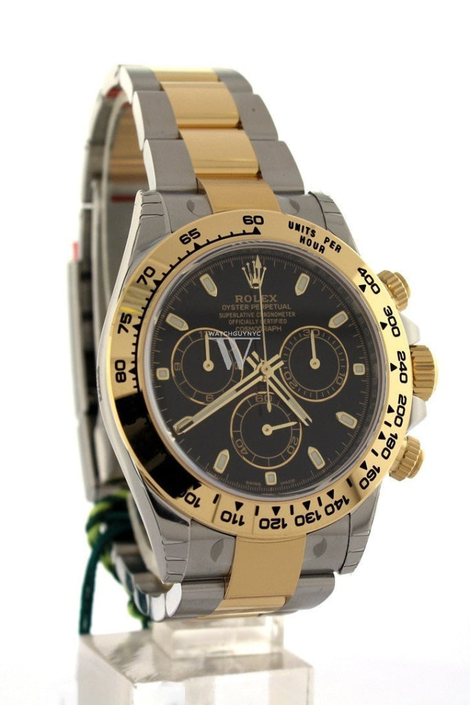 Rolex Cosmograph Daytona Black Dial Gold and Steel Men's Watch 116503