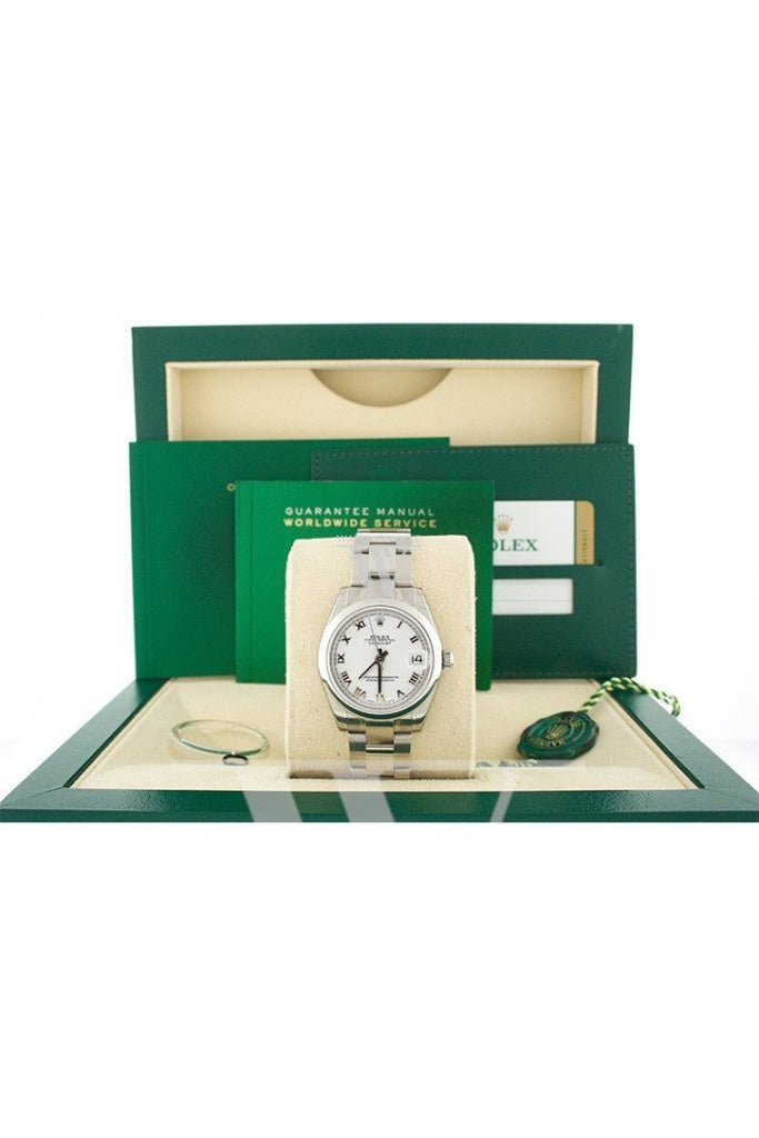 ROLEX Datejust 31 White Roman Dial Steel Ladies Watch 178240 Pre-owned