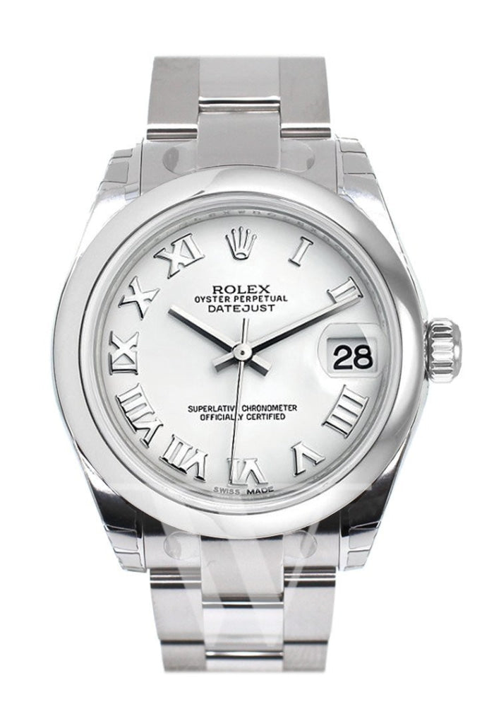 ROLEX Datejust 31 White Roman Dial Steel Ladies Watch 178240 Pre-owned