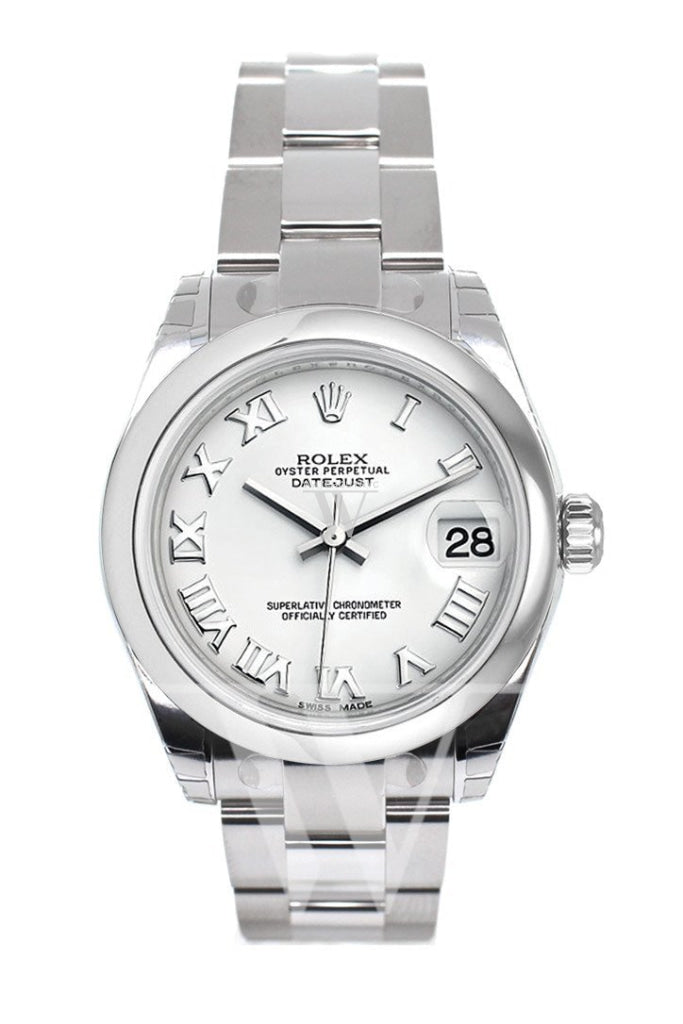 ROLEX Datejust 31 White Roman Dial Steel Ladies Watch 178240 Pre-owned