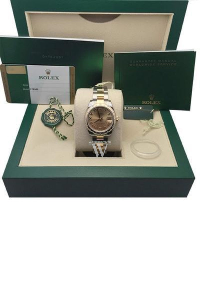 Rolex Datejust 31 Champagne Roman Dial Diamond Bezel 18K Gold Two Tone Ladies 178343 Pre-owned