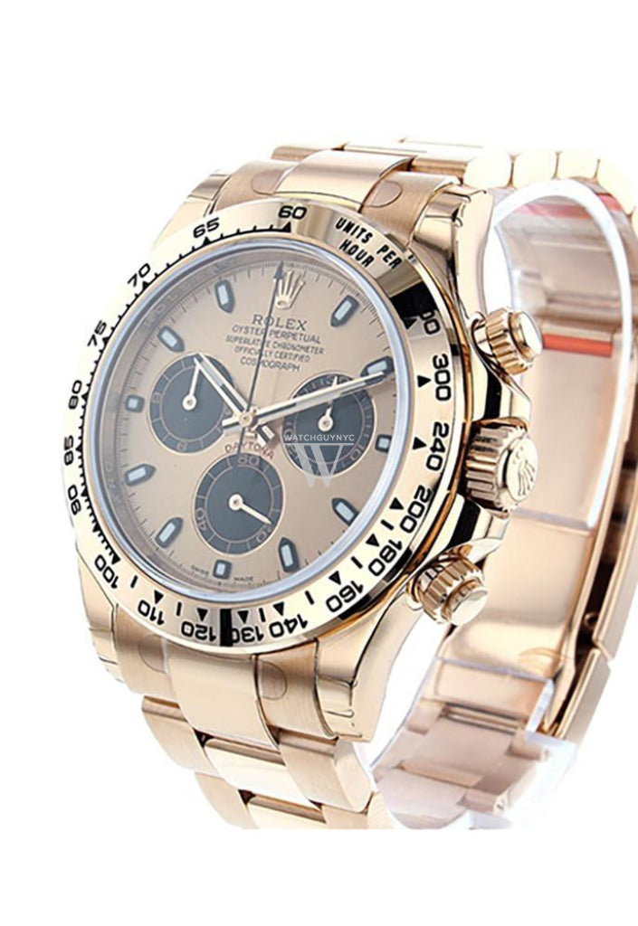 ROLEX Cosmograph Daytona 40 Pink and black Dial 18k Rose Gold Men's Watch 116505