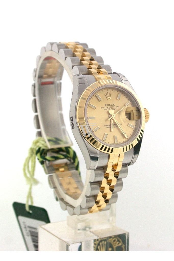 ROLEX Datejust 26 Champagne Dial 18k Yellow Gold and Steel Ladies Watch 179173 Pre-owned