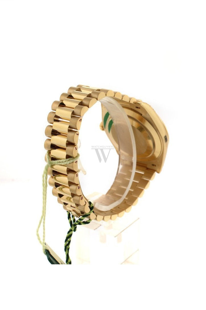 ROLEX Day-Date 40 Silver Diagonal Motif Dial 18K Yellow Gold President Men's Watch 228238 DC