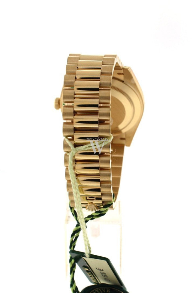 ROLEX Day-Date 40 Silver Diagonal Motif Dial 18K Yellow Gold President Men's Watch 228238 DC
