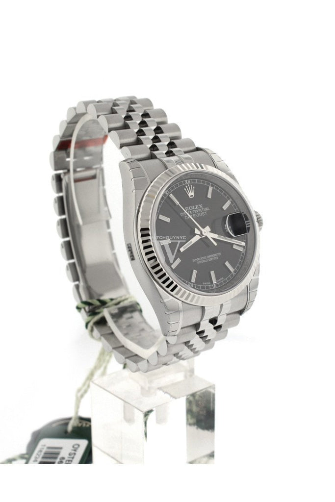 Rolex Datejust 36 Black Index Dial Steel Mens Watch 116234 Pre-owned