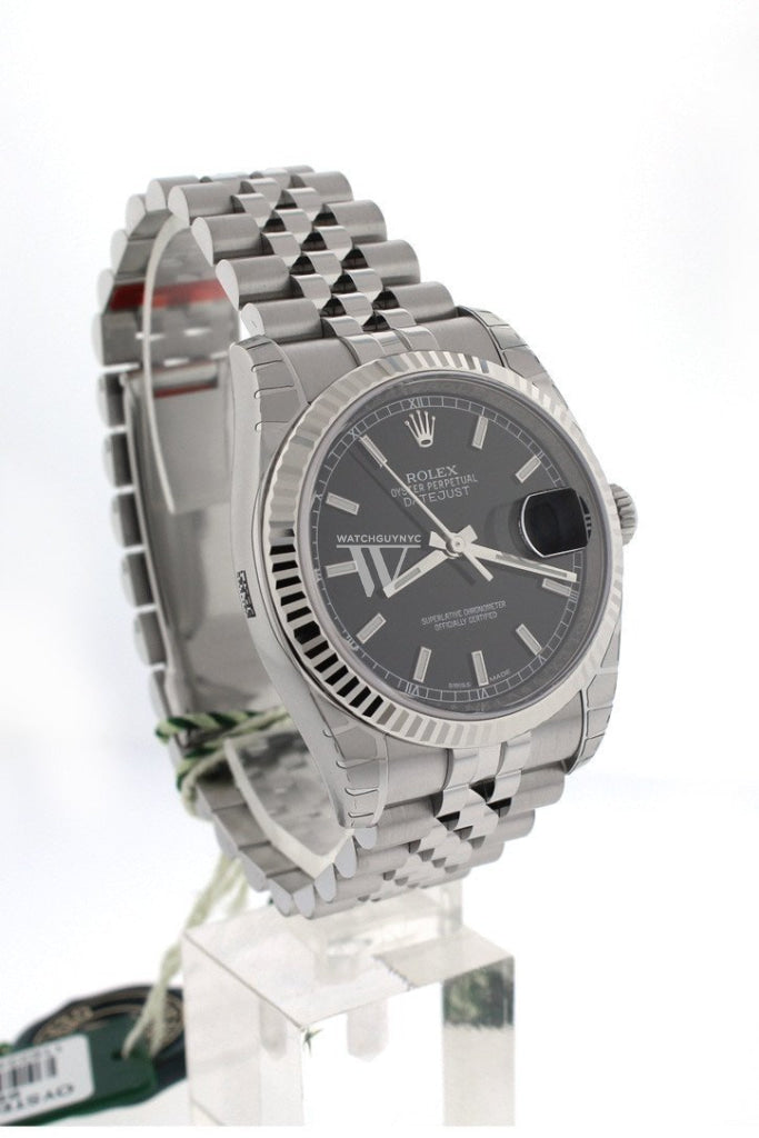 Rolex Datejust 36 Black Index Dial Steel Mens Watch 116234 Pre-owned