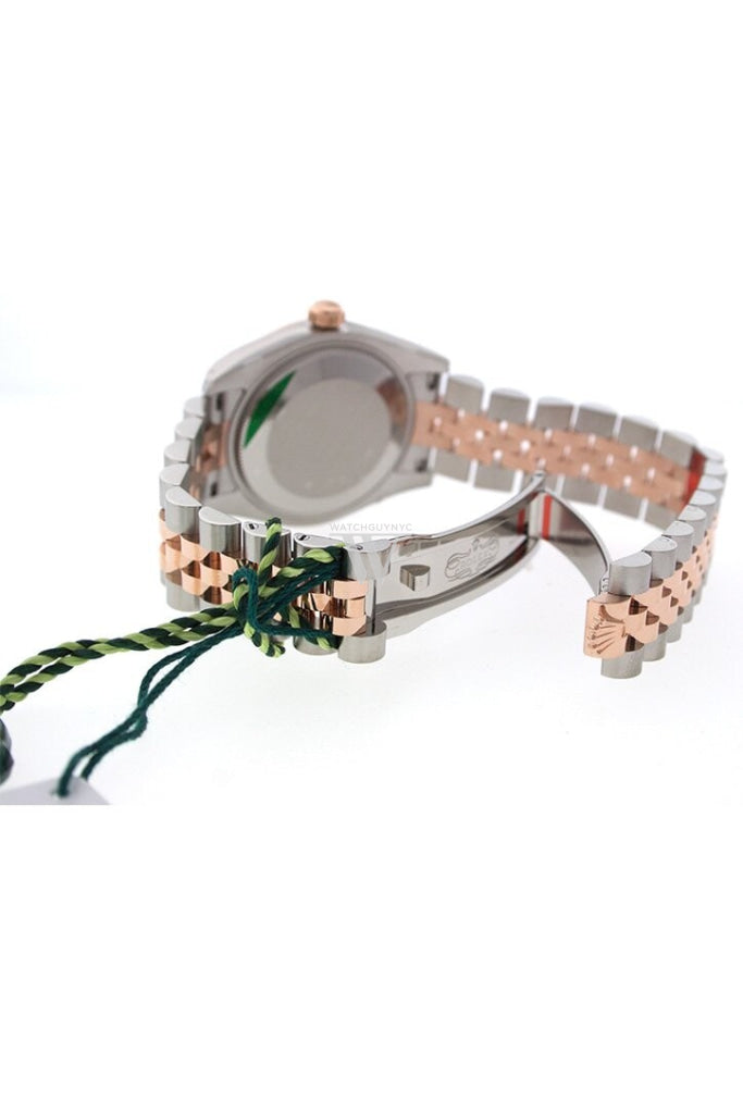 Rolex Datejust 31 Black Roman Dial Fluted Bezel 18K Rose Gold Two Tone Jubilee Ladies Watch 178271 Pre-owned