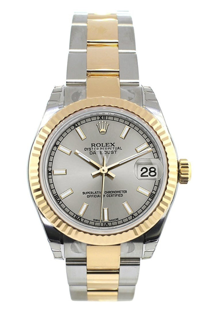 Rolex Datejust 31 Silver Dial Fluted Bezel 18K Gold Two Tone Ladies 178273 Pre-owned