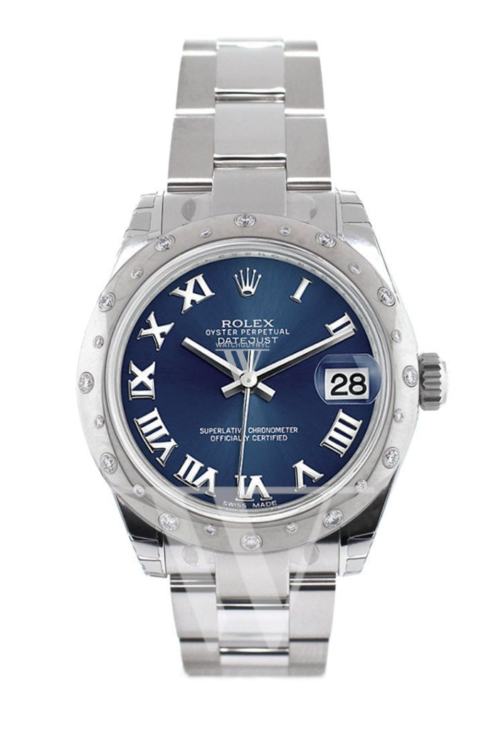 ROLEX Datejust 31 Blue Stainless Steel and 18K White Gold Ladies Watch 178344 Pre-owned
