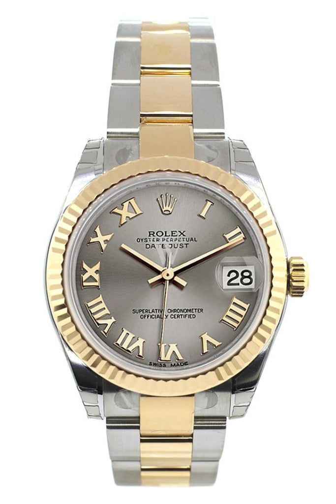 Rolex Datejust 31 Steel Roman Dial Fluted Bezel 18K Gold Two Tone Ladies 178273 Pre-owned