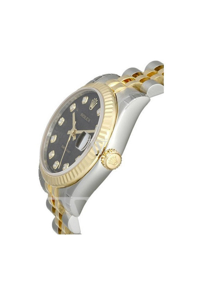 ROLEX Datejust 31 Black Jubilee Diamond Dial Steel and Yellow Gold Ladies Watch 178273 Pre-owned