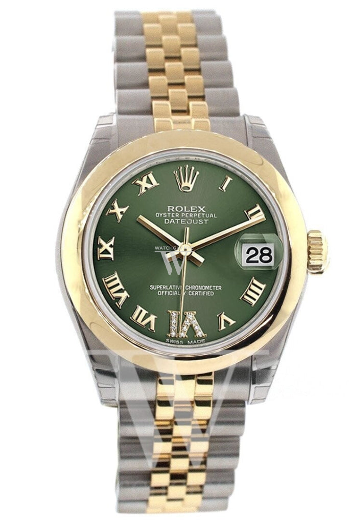 Rolex Datejust 31 Olive Green Large VI set with Diamonds Gold Jubilee Ladies 178243 Pre-owned