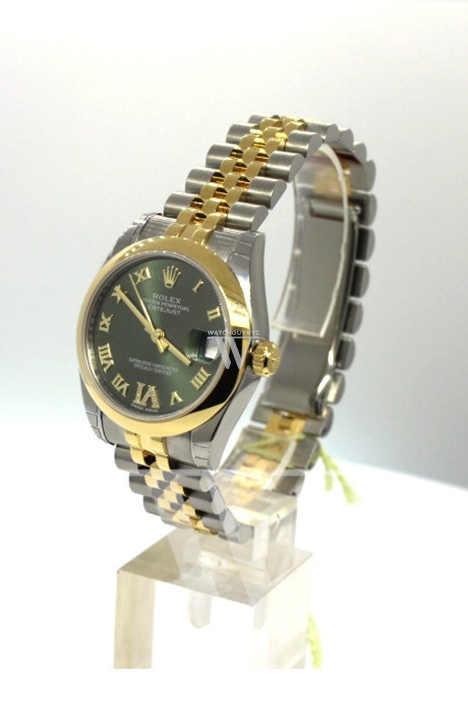 Rolex Datejust 31 Olive Green Large VI set with Diamonds Gold Jubilee Ladies 178243 Pre-owned