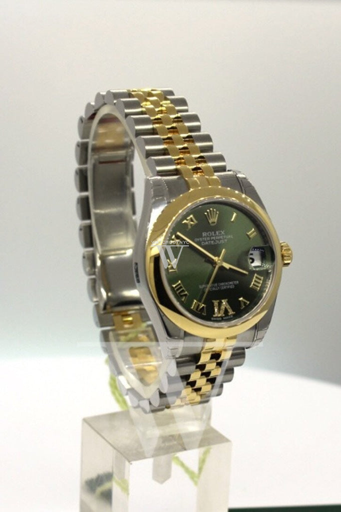 Rolex Datejust 31 Olive Green Large VI set with Diamonds Gold Jubilee Ladies 178243 Pre-owned