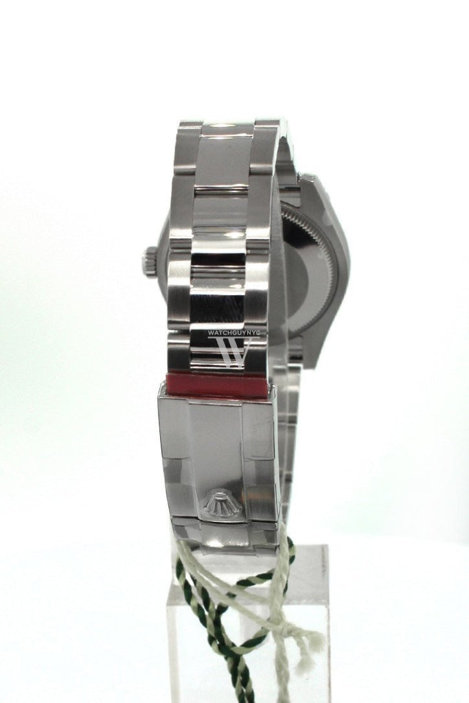 ROLEX Datejust 31 Black Roman Dial 18k White Gold Fluted Bezel Ladies Watch 178274 Pre-owned