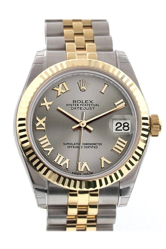 Rolex Datejust 31 Steel Roman Dial Fluted Bezel 18K Gold Two Tone Jubilee Ladies 178273 Pre-owned