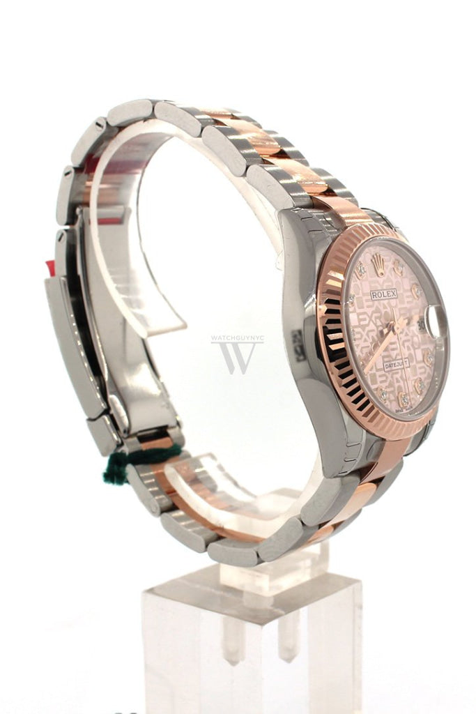 Rolex Datejust 31 Pink Jubilee Diamond Dial Fluted Bezel 18K Rose Gold Two Tone Ladies Watch 178271 Pre-owned