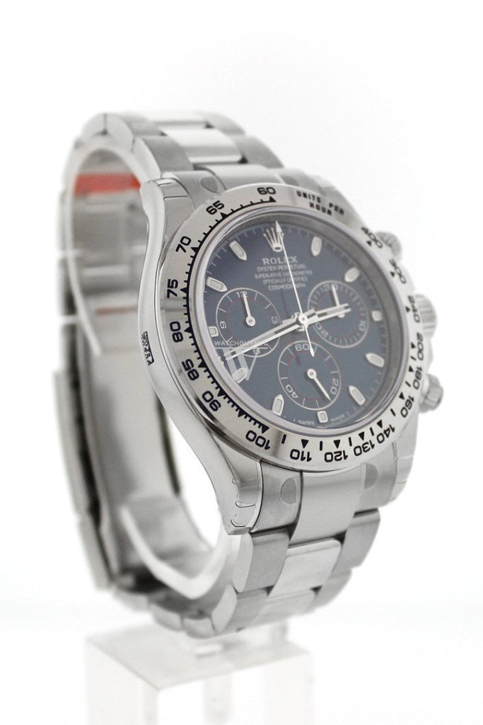 ROLEX Cosmograph Daytona 40 Blue Dial White Gold Oyster Men's Watch 116509