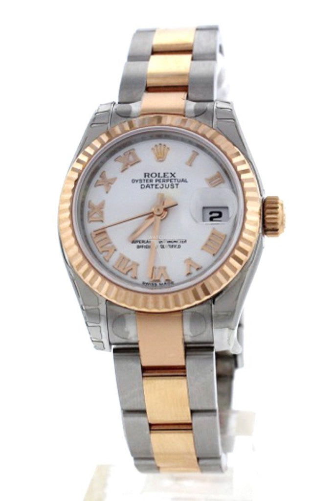 Rolex Datejust 26 White Roman Dial Rose Gold Ladies Watch 179171 Pre-owned