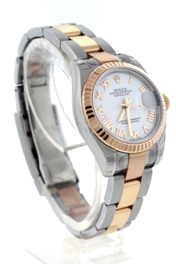 Rolex Datejust 26 White Roman Dial Rose Gold Ladies Watch 179171 Pre-owned