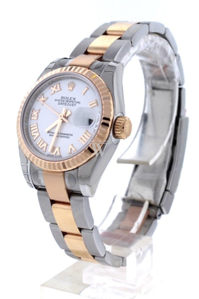 Rolex Datejust 26 White Roman Dial Rose Gold Ladies Watch 179171 Pre-owned