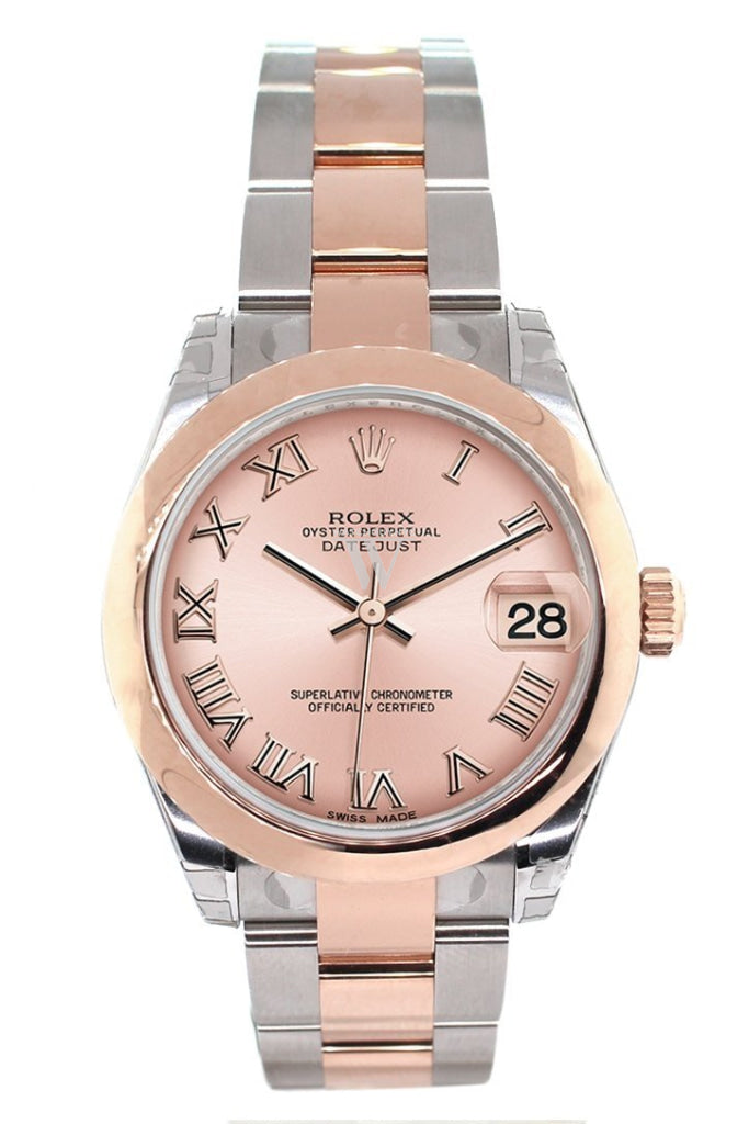 Rolex Datejust 31 Pink Roman Dial Dome set with Diamonds Bezel Ladies Watch 278241