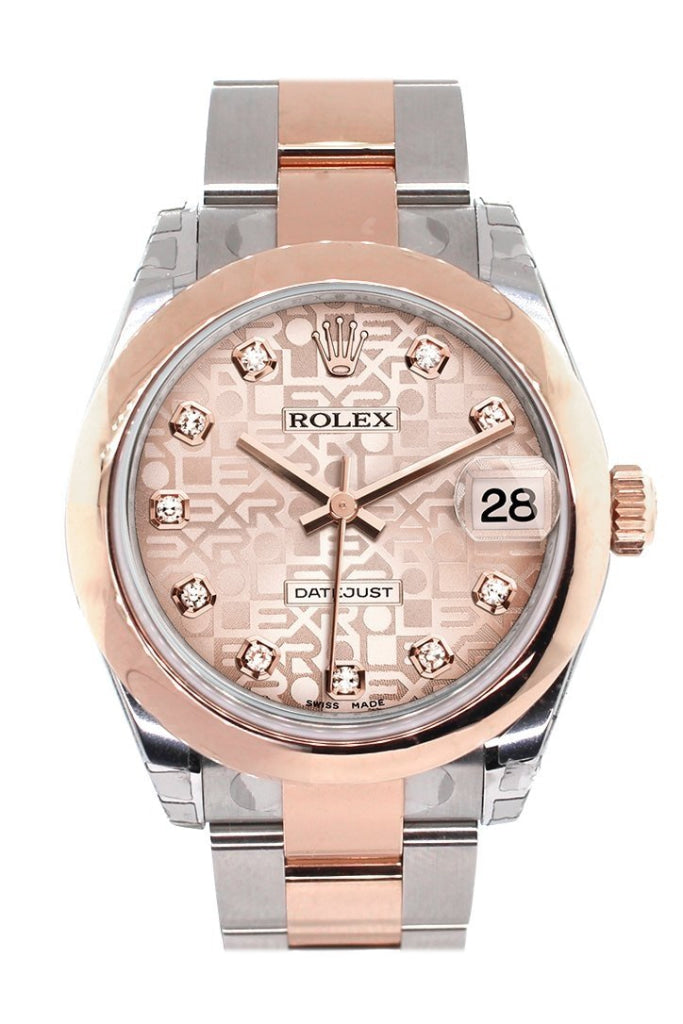 Rolex Datejust 31 Pink Jubilee Diamond Dial 18K Rose Gold Two Tone Ladies Watch 178241