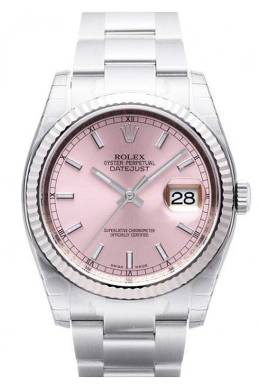 Rolex Datejust 36 Pink Dial Steel and 18k Gold Ladies Watch 116234 Pre-owned