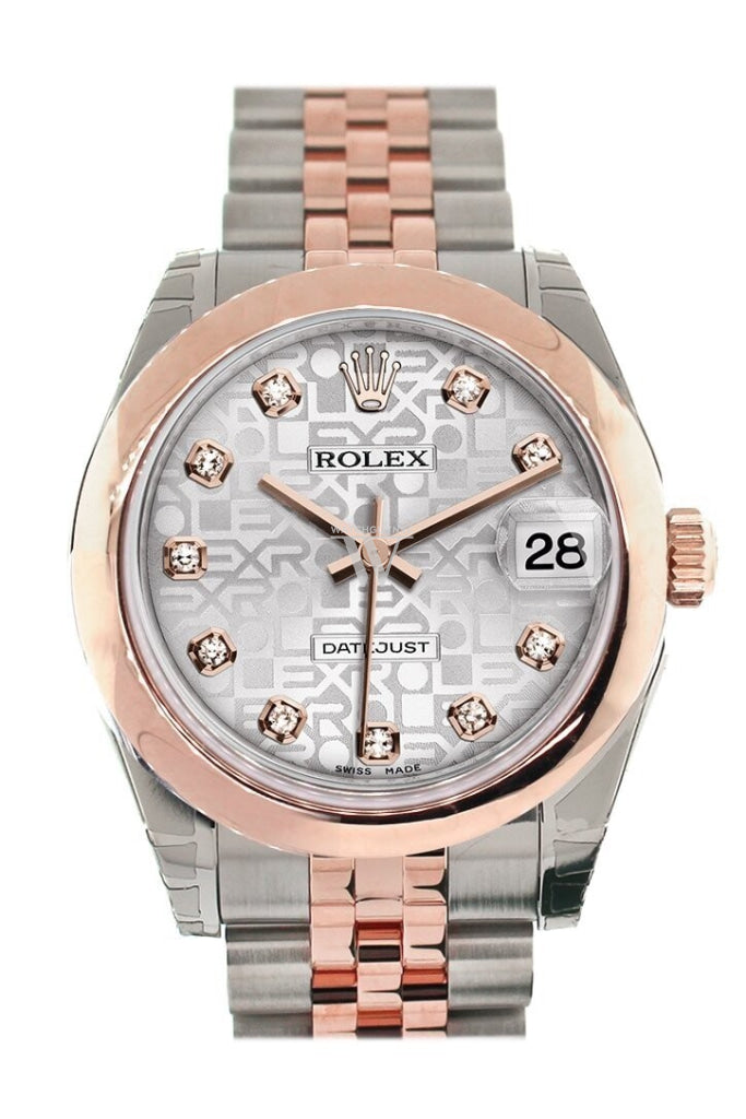 Rolex Datejust 31 Silver Jubilee Diamond Dial 18K Rose Gold Two Tone Jubilee Ladies Watch 178241