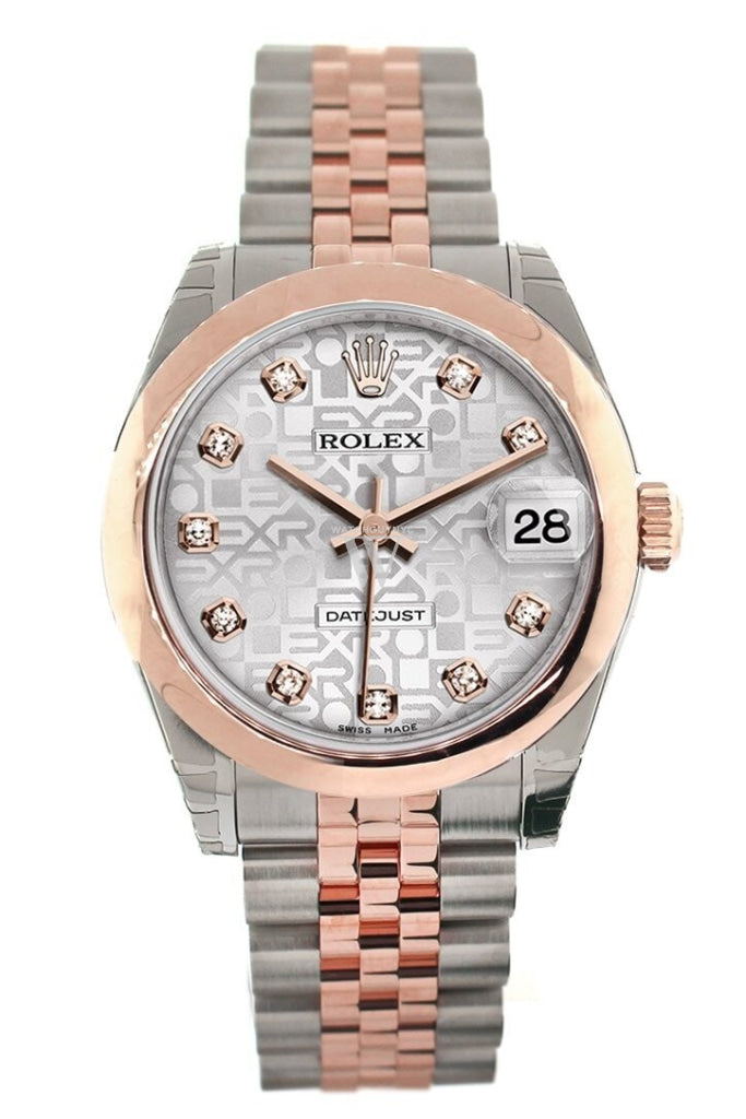 Rolex Datejust 31 Silver Jubilee Diamond Dial 18K Rose Gold Two Tone Jubilee Ladies Watch 178241