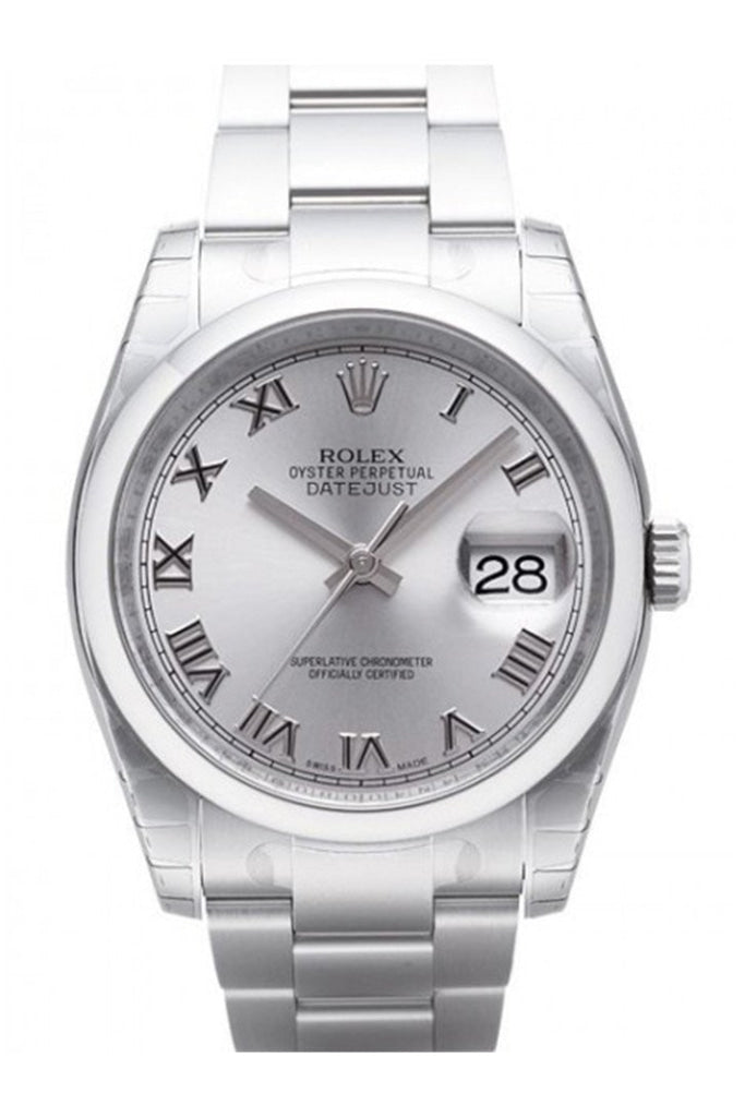 Rolex Datejust 36 Rhodium Dial Stainless Steel Oyster Automatic Men's Watch 116200 Pre-owned