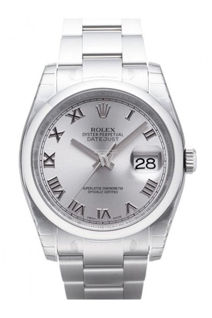 Rolex Datejust 36 Rhodium Dial Stainless Steel Oyster Automatic Men's Watch 116200 Pre-owned