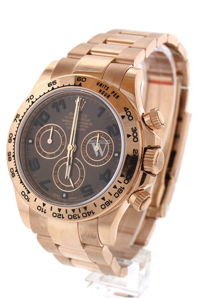 Rolex Cosmograph Daytona Chocolate Dial 18K Everose Gold Rolex Oyster Automatic Men's Watch 116505