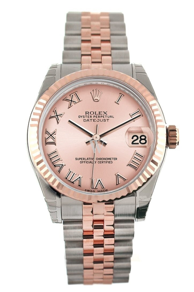 Rolex Datejust 31 Pink Roman Dial Dome set with Fluted Bezel Ladies Watch 178271 Pre-owned