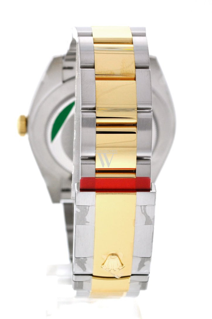 Rolex Datejust 41 Silver Dial Fluted Bezel 18k Yellow Gold Mens Watch 126333