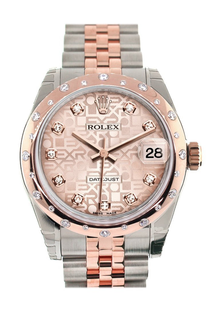 Rolex Datejust 31 Pink Jubilee Diamond Dial 18K Rose Gold Two Tone Ladies Watch 178341 Pre-owned