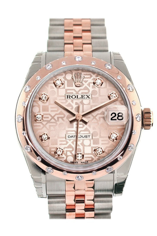 Rolex Datejust 31 Pink Jubilee Diamond Dial 18K Rose Gold Two Tone Ladies Watch 178341 Pre-owned