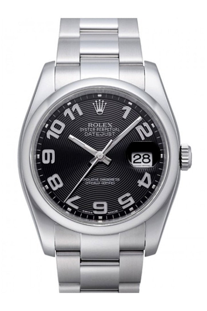 Rolex Datejust 36 Black Sunbeam Dial Stainless Steel Oyster Men's Watch 116200 Pre-owned