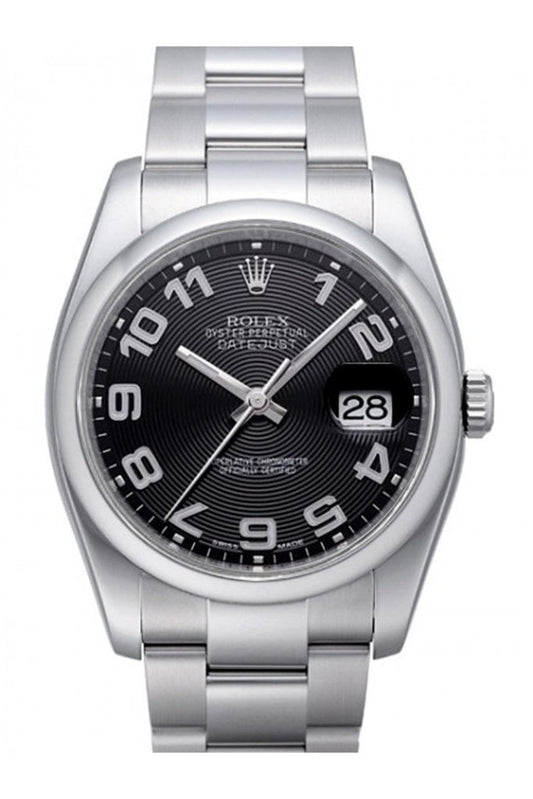 Rolex Datejust 36 Black Sunbeam Dial Stainless Steel Oyster Men's Watch 116200 Pre-owned