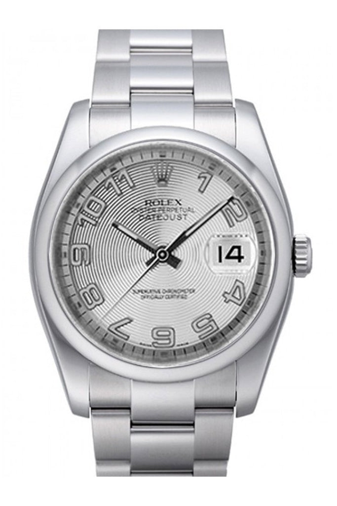 Rolex Datejust 36 Silver Concentric Dial Stainless Steel Oyster Men's Watch 116200 Pre-owned
