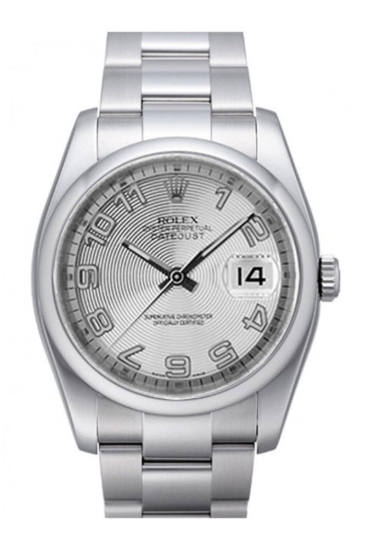 Rolex Datejust 36 Silver Concentric Dial Stainless Steel Oyster Men's Watch 116200 Pre-owned