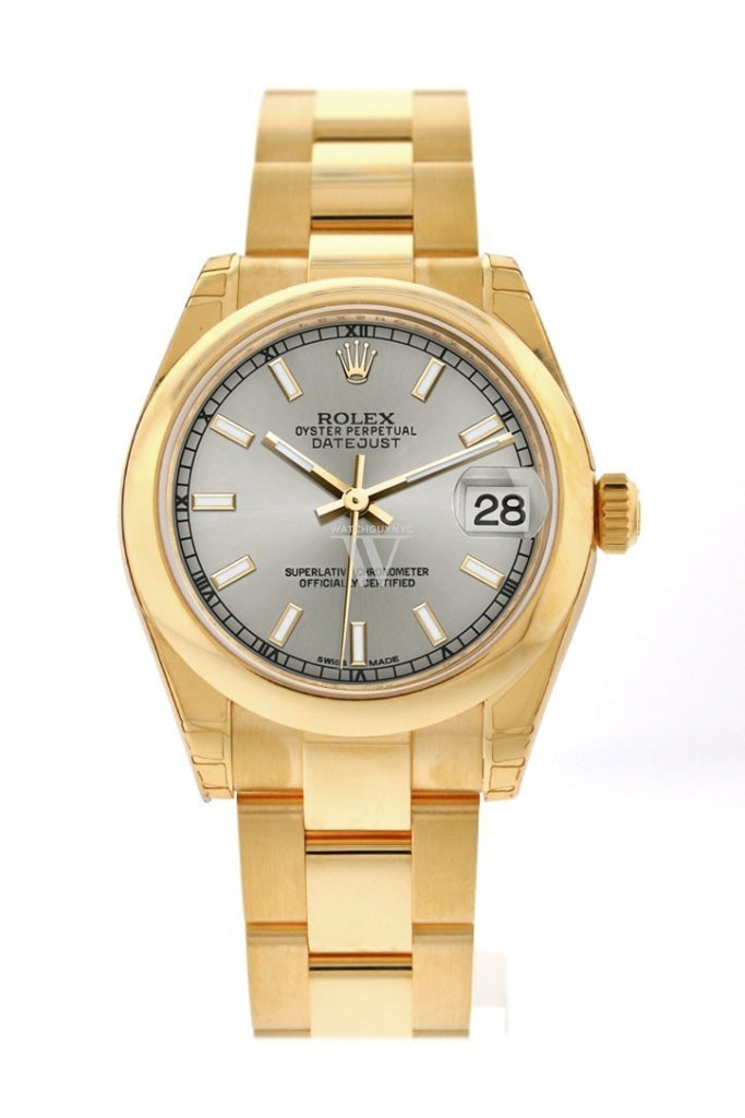 Rolex Datejust 31 Silver Dial  18K Yellow Gold Ladies Watch 178248 Pre-owned