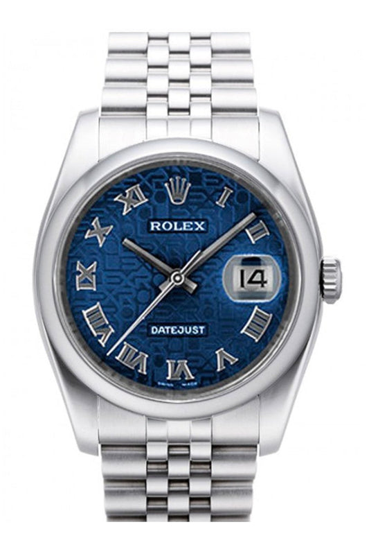 Rolex Datejust 36 Blue Jubilee Dial Stainless Steel Jubilee Men's Watch 116200 Pre-owned